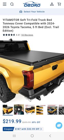 New Tacoma Soft Tri-fold Tonneau