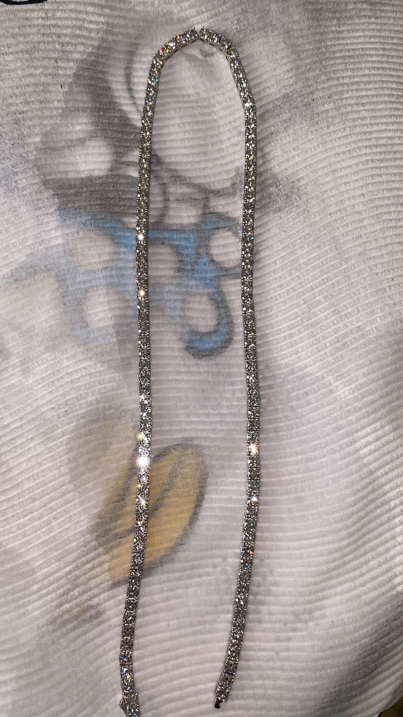 Moissanaite Tennis Chain 14K White Gold