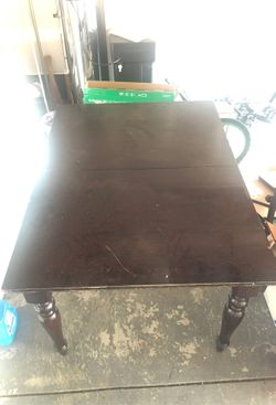 Wood dining table and chairs