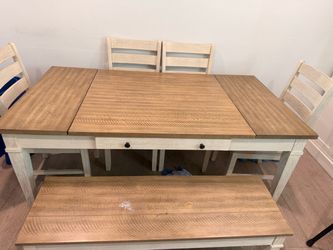 Dining Table Set with Chairs and Bench