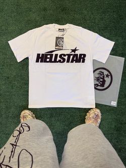 White hellstar tee with rhinestones size M