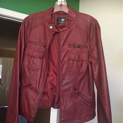 Women ‘s Red Leather Jacket