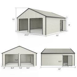 22ft By 23ft Metal Garage Building. NEW!
