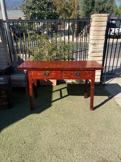 Spanish Revival Entry Table and Vintage Steamer