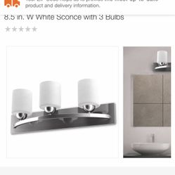 8.5 in. W White Sconce with 3 Bulbs