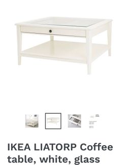 IKEA LIATORP Coffee table, white, glass