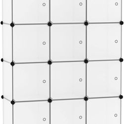 C&AHOME Cube Storage Organizer with Doors, 12-Cube Shelves, Closet Cabinet, DIY Plastic Modular Bookshelf Ideal for Bedroom, Living Room, 36.6”L x 12.