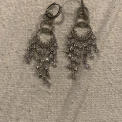 Elegant Silver Chandelier Earrings