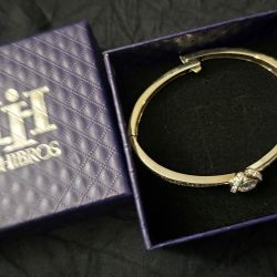 Cubic Zirconia Silver White Gold Plated Bangle Bracelet