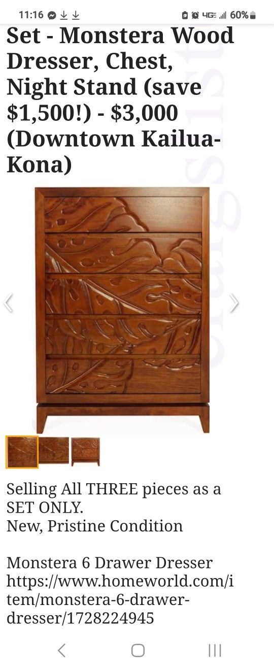 Monstera Wood Dresser Chest >
Night Stand