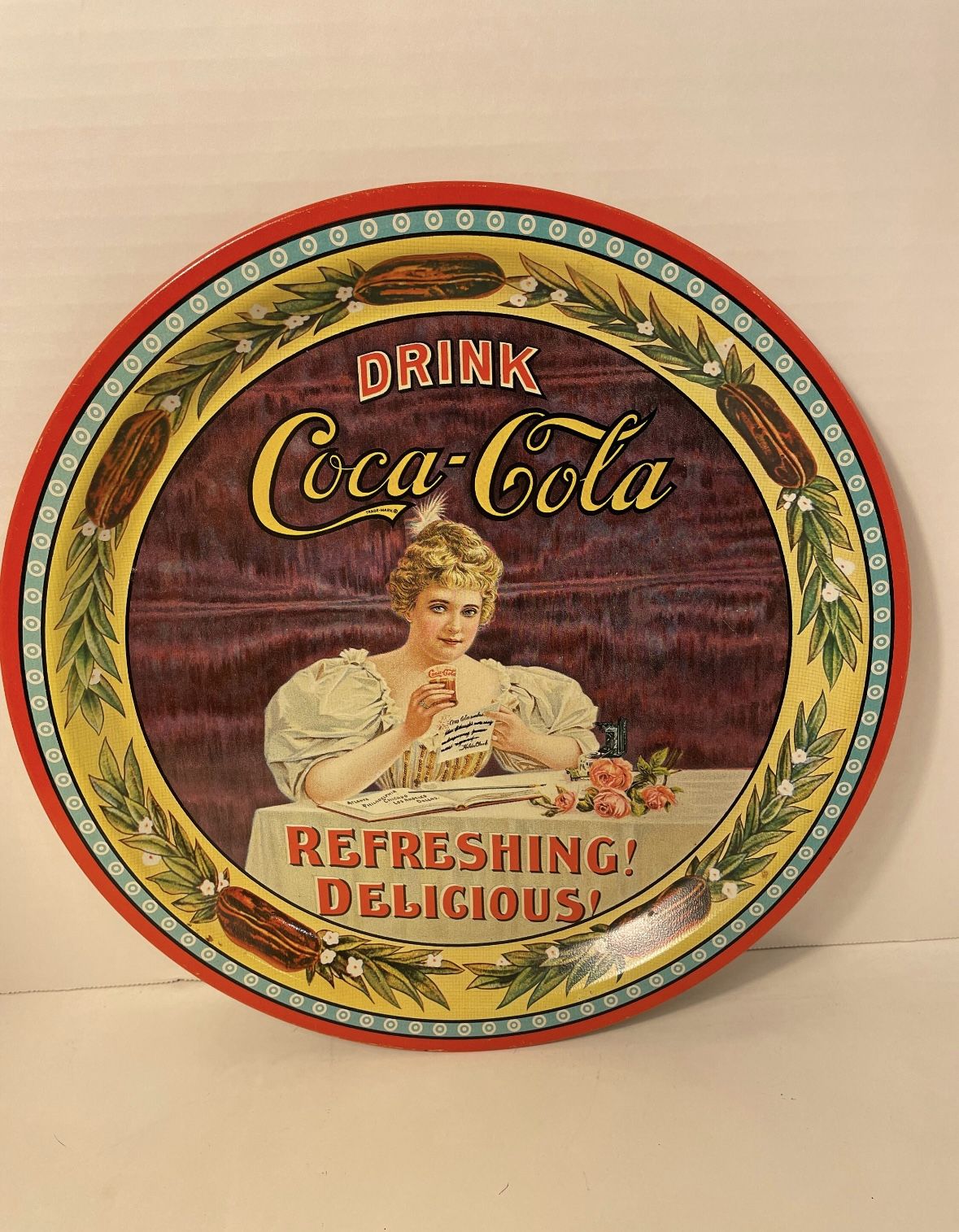 Collectible-Vintage-1976-Coca Cola 75th Anniversary Metal Serving Tray