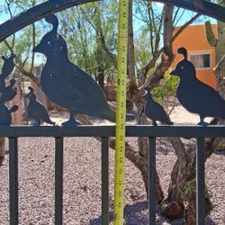 Gate With Quail Design