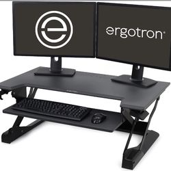 Ergotron Sit Stand Desk 37.5 Inch Dual Monitor