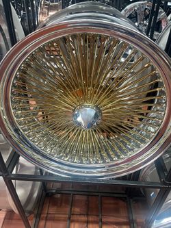 22" Gold 150-Spoke Wire Wheels – Show-Stopping Custom Rims