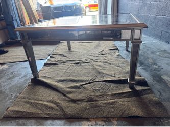 Silver and gray mirror table