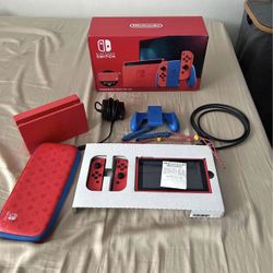JAPANESE Nintendo Switch Mario Red and Blue Edition Bundle. Open Box