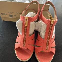 New Michael Kors Orange Wedge Heels