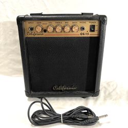 Great Condition Older Model (California) Brand (CG-15) Musical Instrument Amplifier With Guitar Cord 