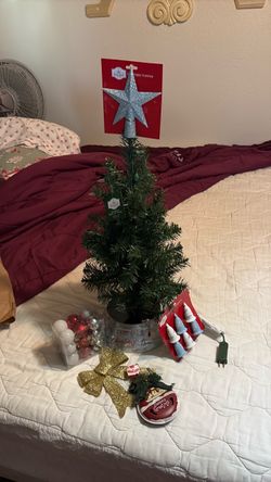 New, 24 ft, Pre-Lit Artificial Christmas Tree with extras