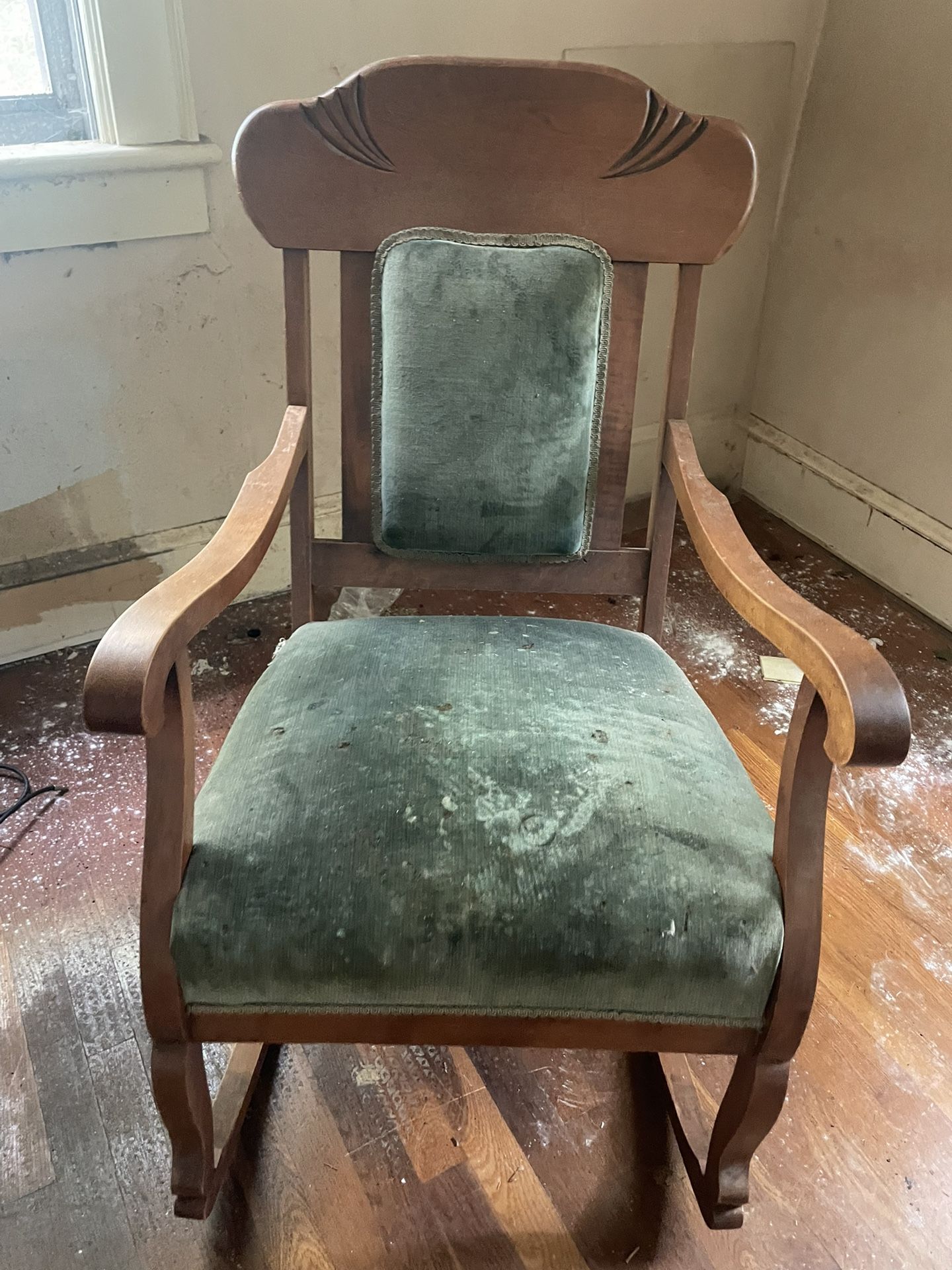 Wooden Upholsterd Rocking Chair