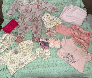 0-3 month clothing and accessory bundle