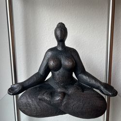 🧘‍♀️ Dark Wood Meditation Statue - Handcrafted Sculpture 🧘‍♂️