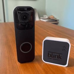 Blink doorbell w/AC/DC power adapter and sync module