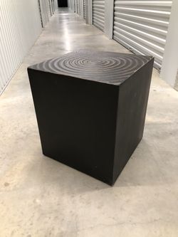 White, Black or Brown Wood Rustic Eclectic Boho Cube Side Accent Table - Black