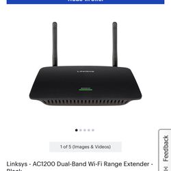 Linksys - AC1200 Dual-Band Wi-Fi Range Extender - Black