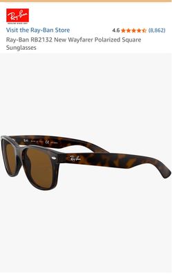 2 Pair! Ray-Ban RB2132 NEW WAYFARER 55MM Square Sunglasses For Men For Women