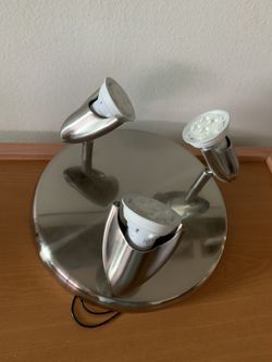 9 1/2” Chrome LED Flush Mount Light With Bulbs