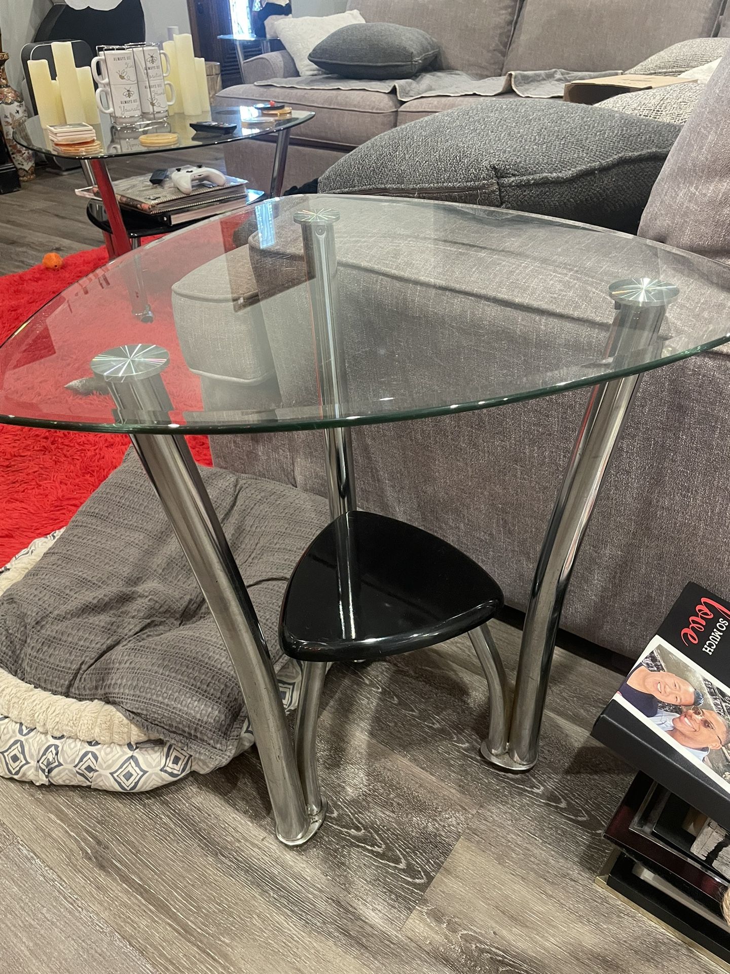 Glass Side Tables (2) & Coffee Table(1) 