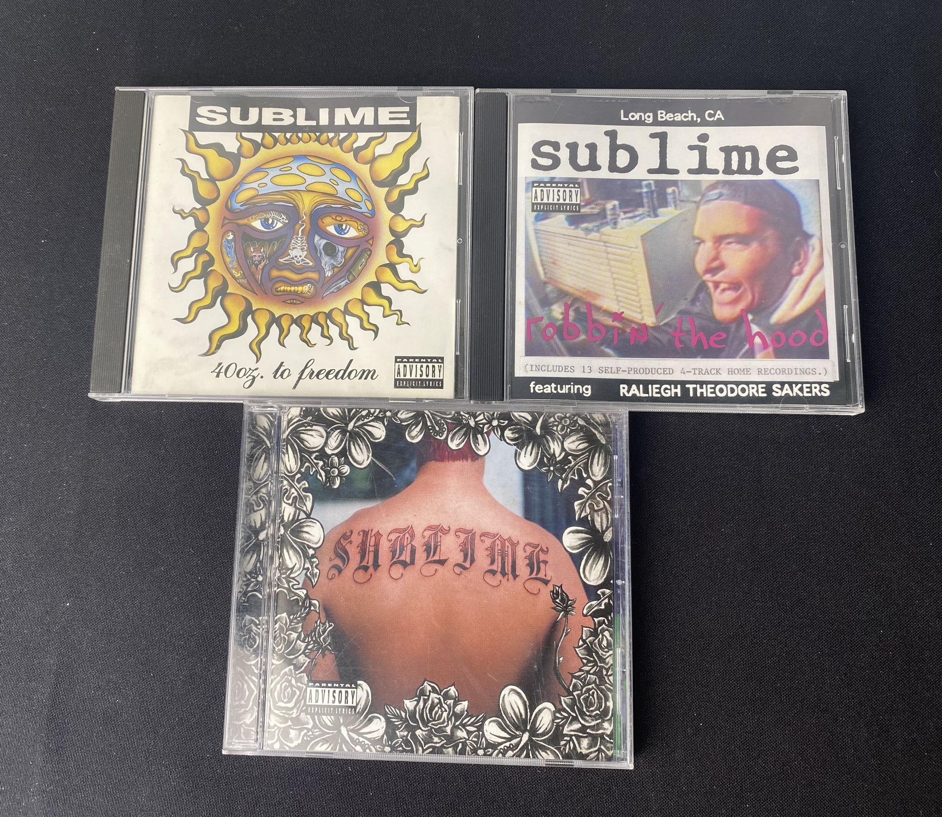 Sublime Original 3 CDs Set 40oz To Freedom 1992 Robbin The Hood 1994 Self Titled 1996 (Rare Collectors Items!)