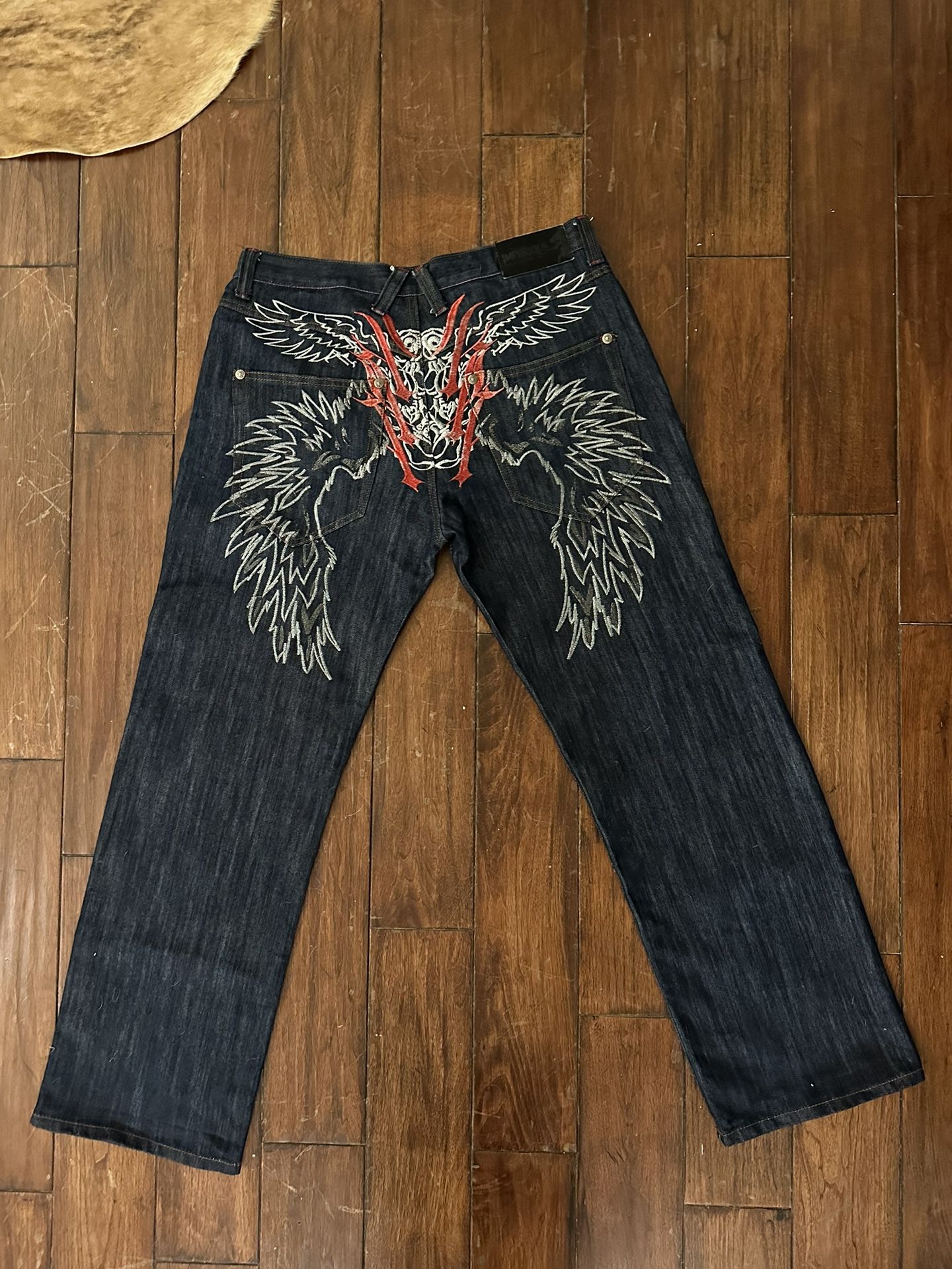 y2k imperious embroidered jeans
