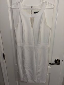 White House Black Market White Sleeveless Midi Sheath Dress - Size 8