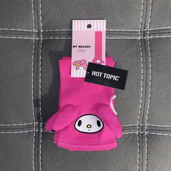 New SANRIO My Melody Arm Warmers Fingerless Pink Cute EARS. 