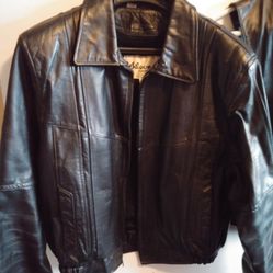 Wilson's Leather Bomber Jacket w/Zip Out Fur Lining & Vest (Can Split Set)