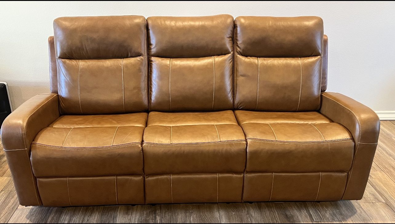 Member's Mark Leather Match Manhattan Dual Recline Motion Sofa,