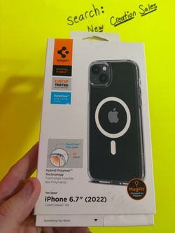 BRAND NEW Spigen Crystal Hybrid MagFit Clear Case for Apple iPhone 14 Plus 6.7 Inch 2022 MagSafe Compatible Transparent Drop Protection Phone Cover