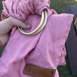 Wildbird Ring Sling Linen Pink W/ Gold Rings