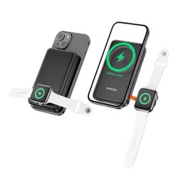 ☆ Magnetic Power Bank, 10800mAh Wireless Portable Charger, Power Bank with Built in Cables, for iPhone 17/16/15/14/13/12 and Apple Watch Ultra/11/10/9
