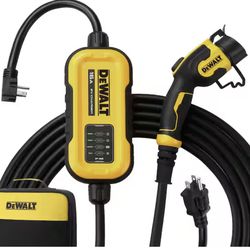 DEWALT Level-2 Portable Electric Vehicle EV Charger up to 16 Amps, 120-240-Volt AC 3.8 KW, 25 Ft. Cable, Weatherproof