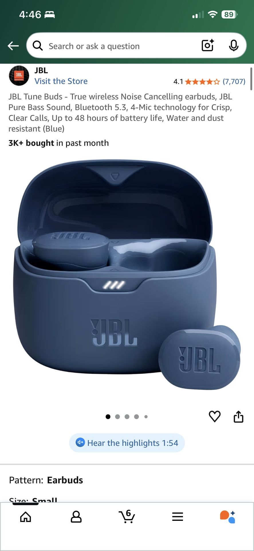 JBL Tune Buds - Wireless Noise Cancelling Earbuds (Brand New- Box Never Opened)