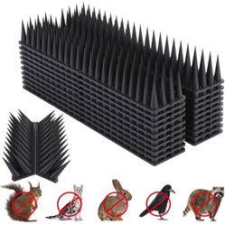 Bird Spikes, 20 Packs Bird Deterrent, Raccoon for Outdoor Repelling Reptiles, Squirrel Spikes for Fences and Roofs to Keep Birds Away（18.7Feet）