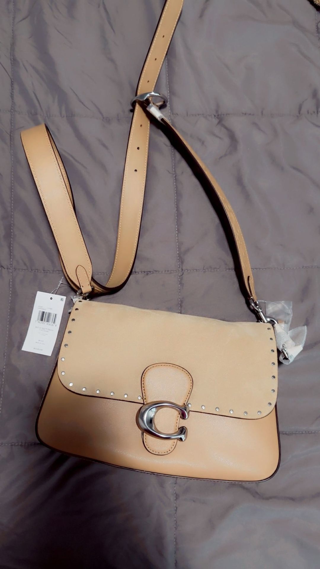 COACH Soft Tabby Leather with Rivets Shoulder Bag