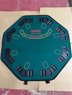 8 Player Folding Poker Table with Carrying Case – Casino Style