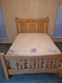 Three piece queen size bedroom set with Sealy posturepedic mattress