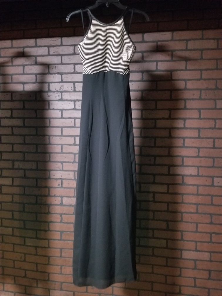 Size 10 Long Black Halter Top Dress