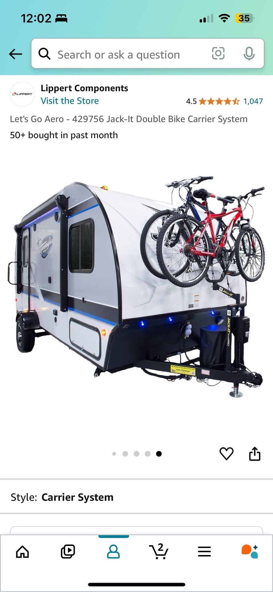 Travel trailer RV Bike rack