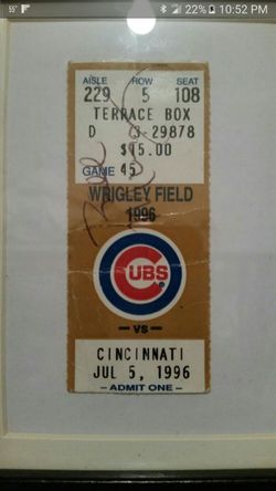 Bill Murray Cubs ticket autographed